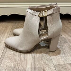 Next Beige Ankle Boots with Gold Accent